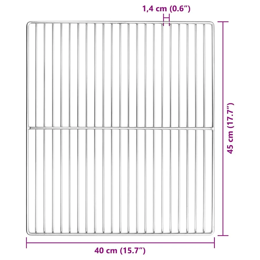 Grille de barbecue Argenté 45 x 40 cm Acier inoxydable - 6