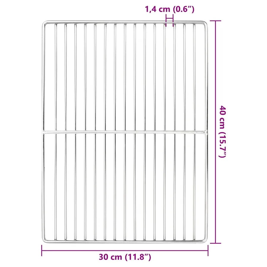 Grille de barbecue Argenté 40 x 30 cm Acier inoxydable - 6