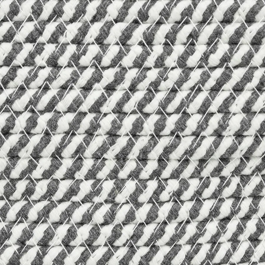 Panier de rangement gris et blanc Ø38x46 cm coton - 8
