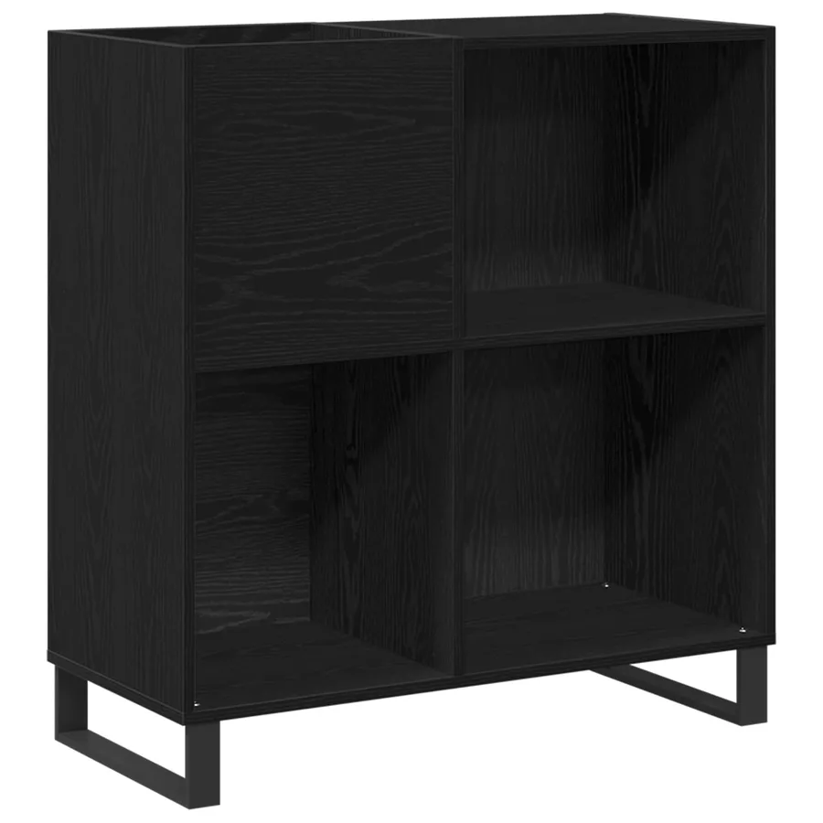Meuble à vinyles Chêne noir 85 x 38 x 89 cm Bois d'ingénierie - 2