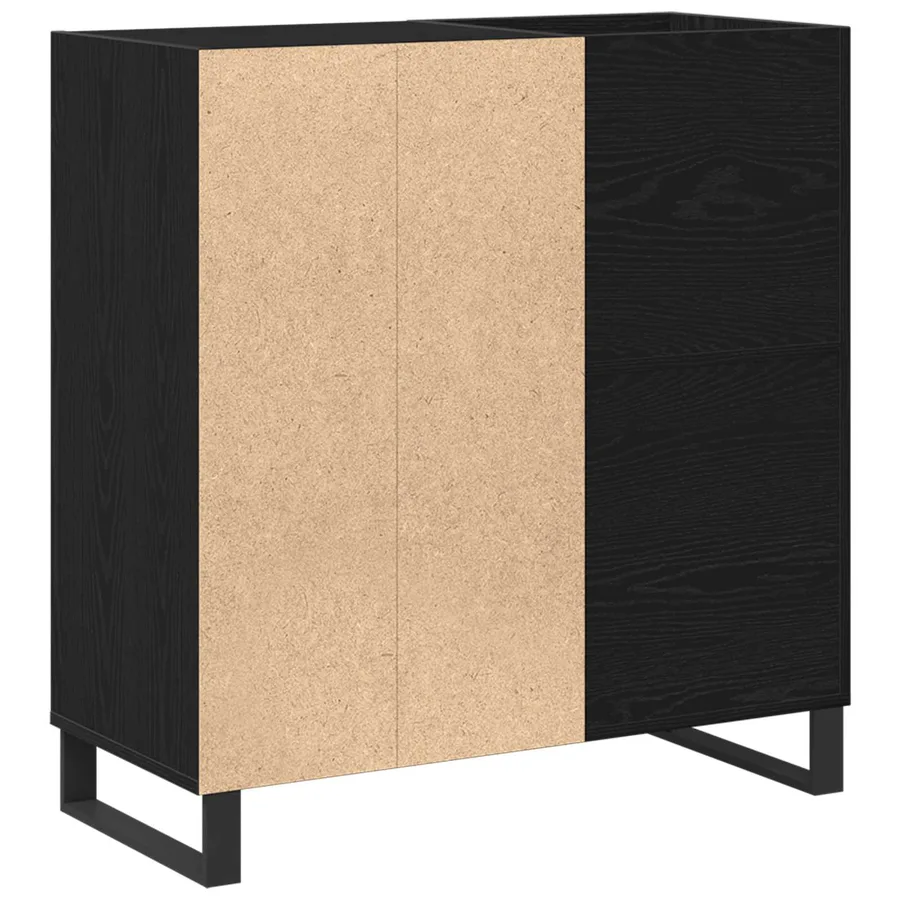 Meuble à vinyles Chêne noir 85 x 38 x 89 cm Bois d'ingénierie - 7