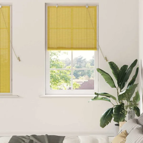 Store enrouleur Jaune 80 x 160 cm Bambou