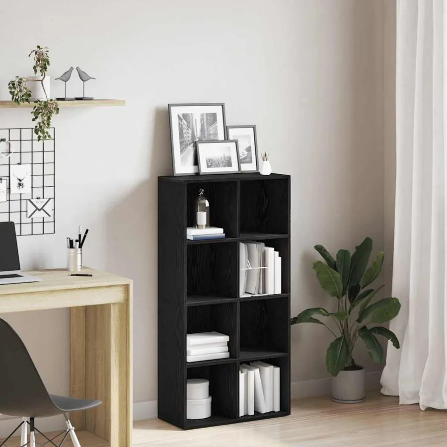 Bibliothèque en chêne noir 66 x 30 x 130 cm bois d'ingénierie