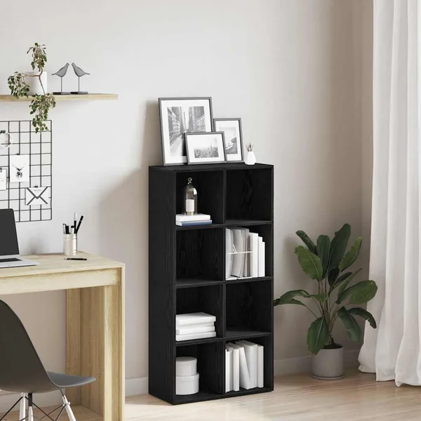 Bibliothèque en chêne noir 66 x 30 x 130 cm bois d'ingénierie