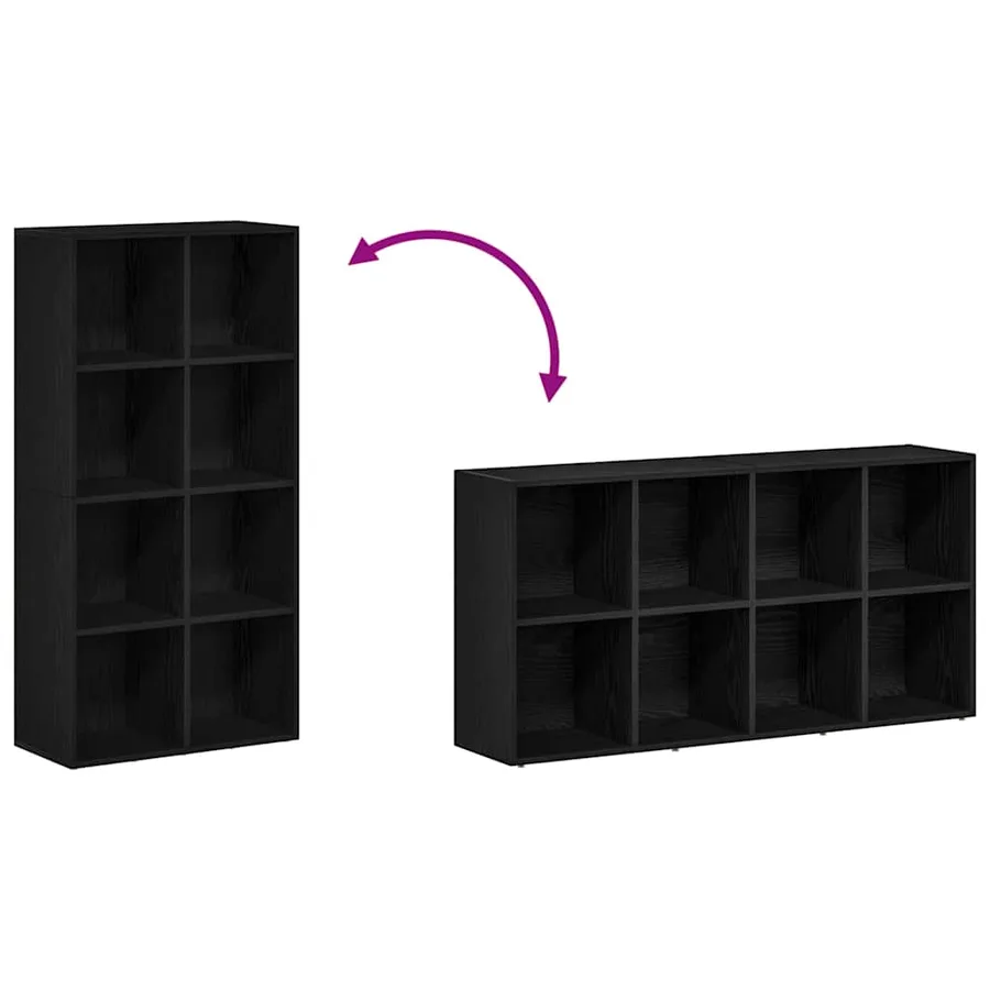 Bibliothèque en chêne noir 66 x 30 x 130 cm bois d'ingénierie - 8