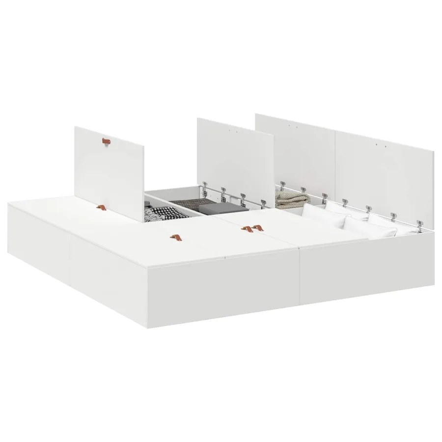 Cadre de lit avec rangement avec stockage Blanc 180 x 200 cm - 2