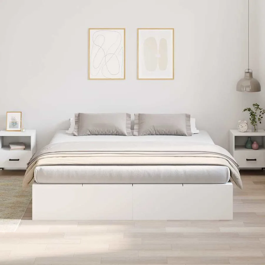Cadre de lit avec rangement avec stockage Blanc 180 x 200 cm - 4