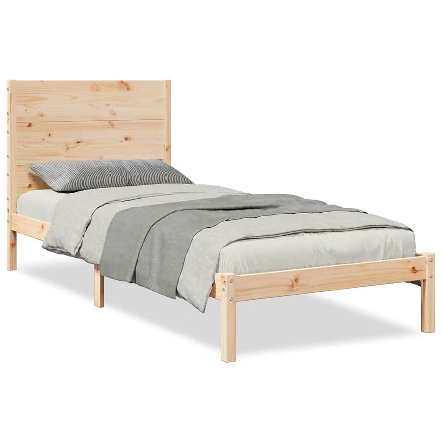 Cadre de lit extra long sans matelas 90x210 cm bois massif - 2