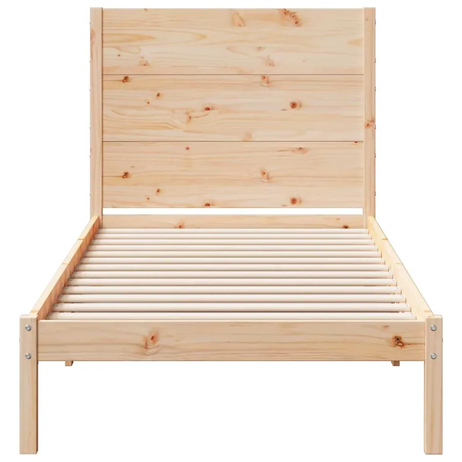Cadre de lit extra long sans matelas 90x210 cm bois massif - 4