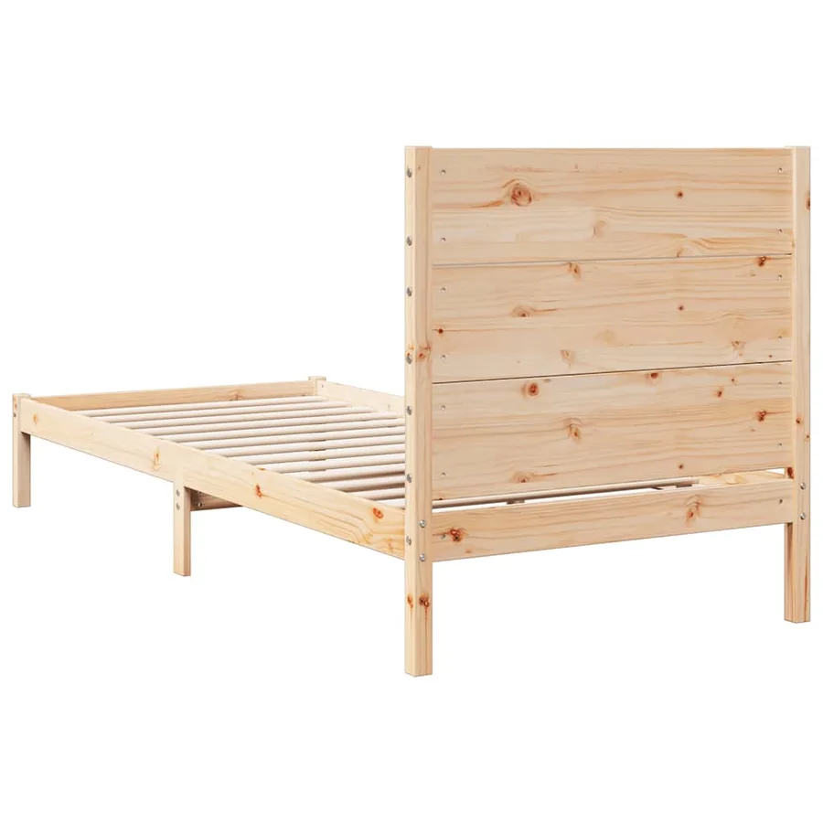 Cadre de lit extra long sans matelas 90x210 cm bois massif - 6