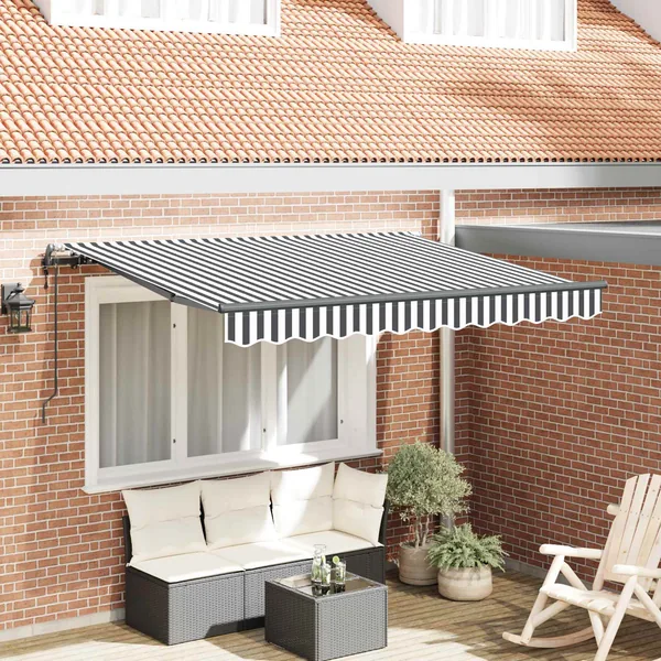 Auvent Rétractable Anthracite 300 x 200 cm tissu