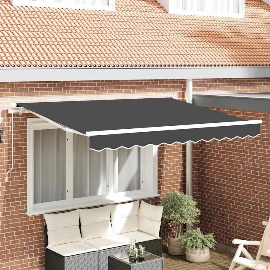 Auvent Rétractable Anthracite 250 x 200 cm tissu