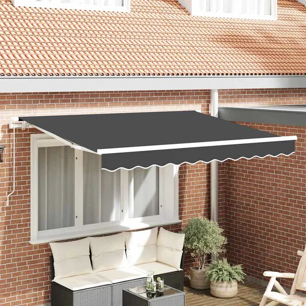 Auvent Rétractable Anthracite 250 x 200 cm tissu