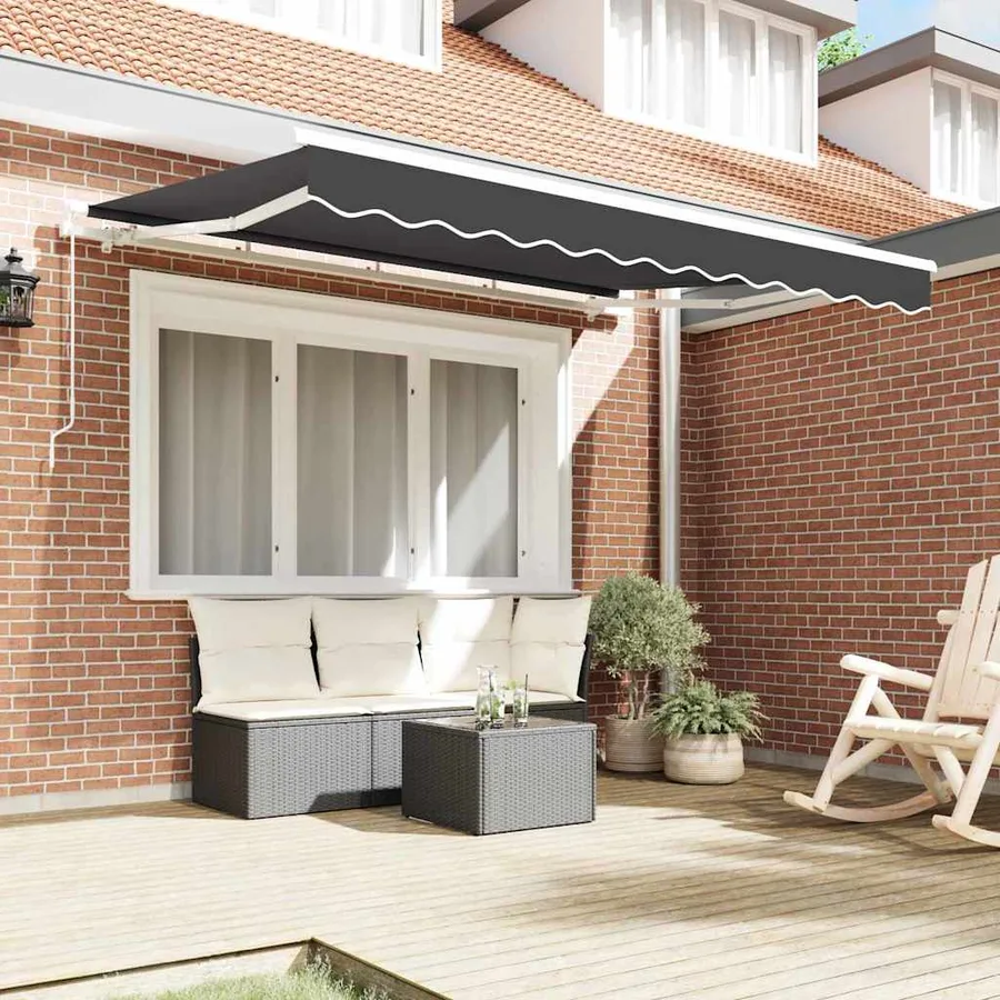 Auvent Rétractable Anthracite 250 x 200 cm tissu - 3