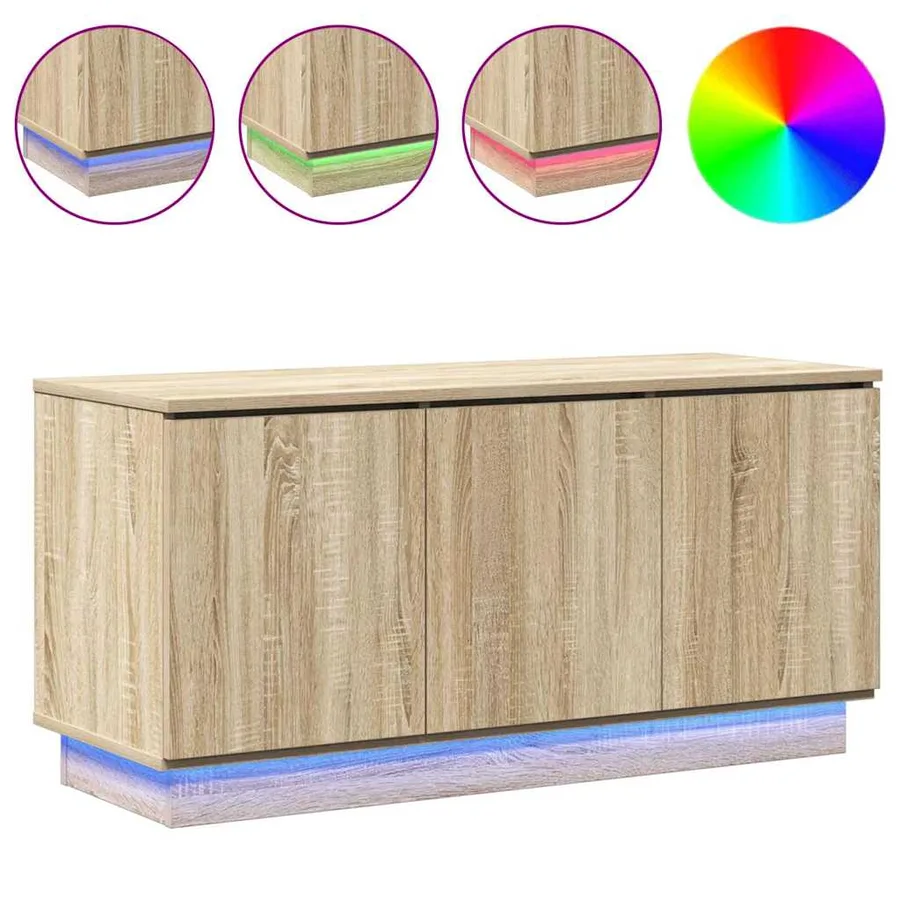 Meuble TV Chêne Sonoma 100 x 38 x 49 cm Bois d'ingénierie - 4