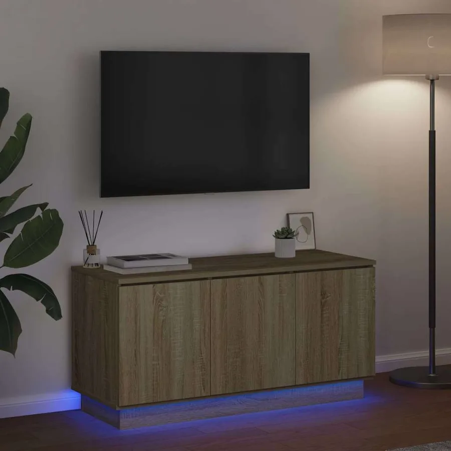 Meuble TV Chêne Sonoma 100 x 38 x 49 cm Bois d'ingénierie - 5