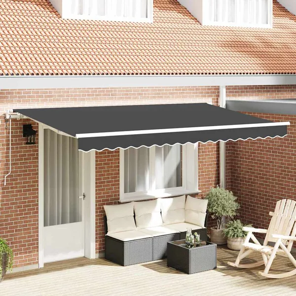 Auvent Rétractable Anthracite 400 x 200 cm tissu