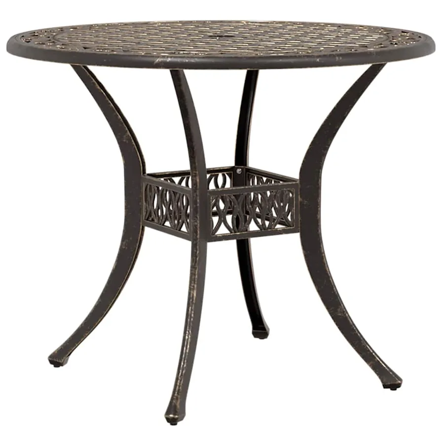 Ensemble de salle à manger pour jardin 7 pcs Bronze Aluminium - 6