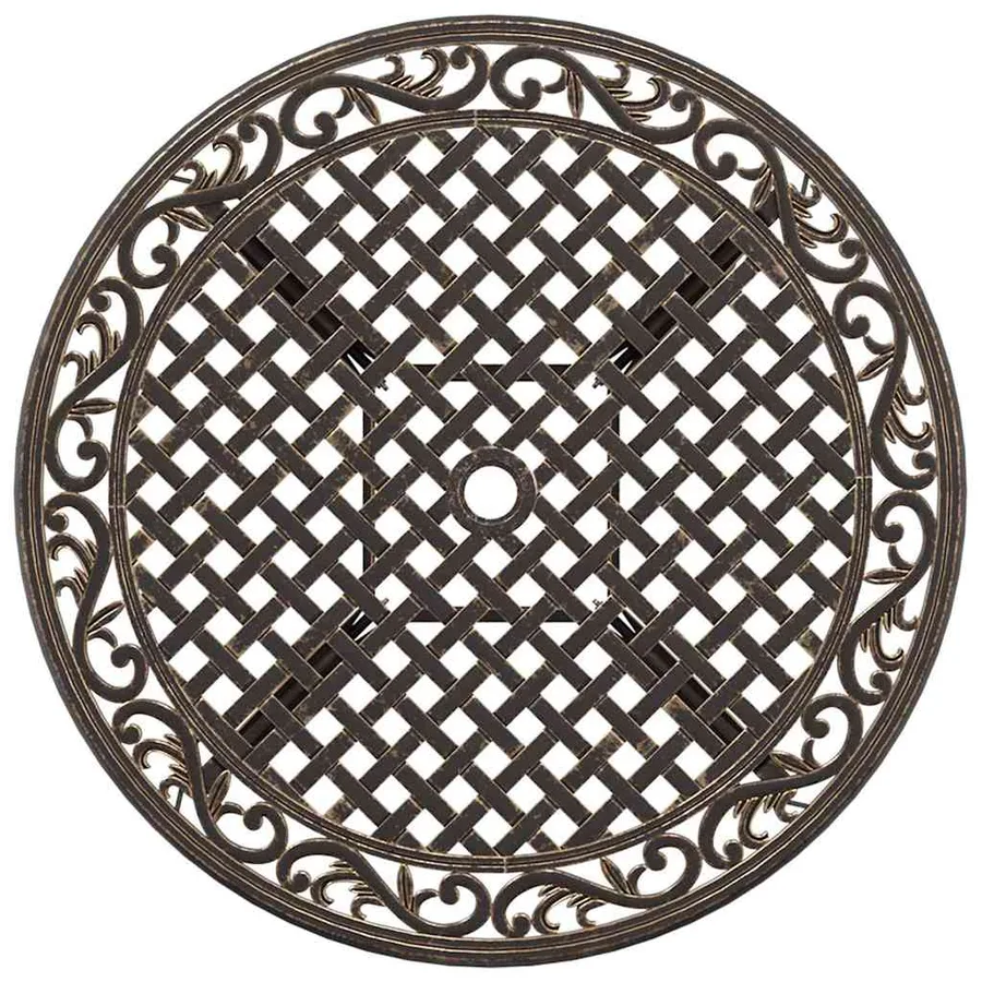 Ensemble de salle à manger pour jardin 7 pcs Bronze Aluminium - 8