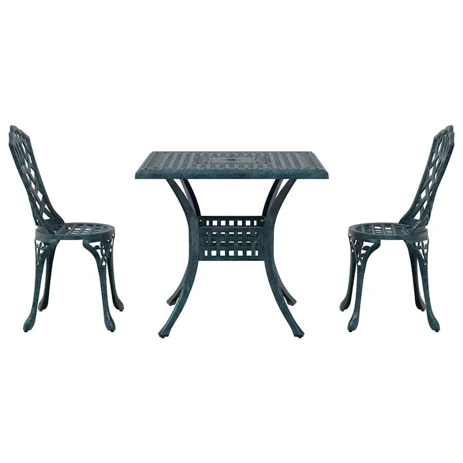 Ensemble de tables de jardin 3 pcs Vert Aluminium coulé - 6