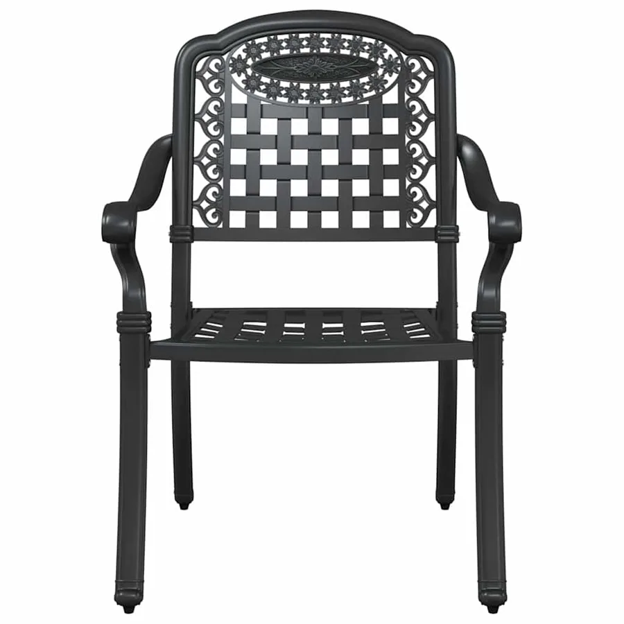 Chaise de jardin 2 pcs Noir 55 x 56,5 x 91cm Aluminium - 4