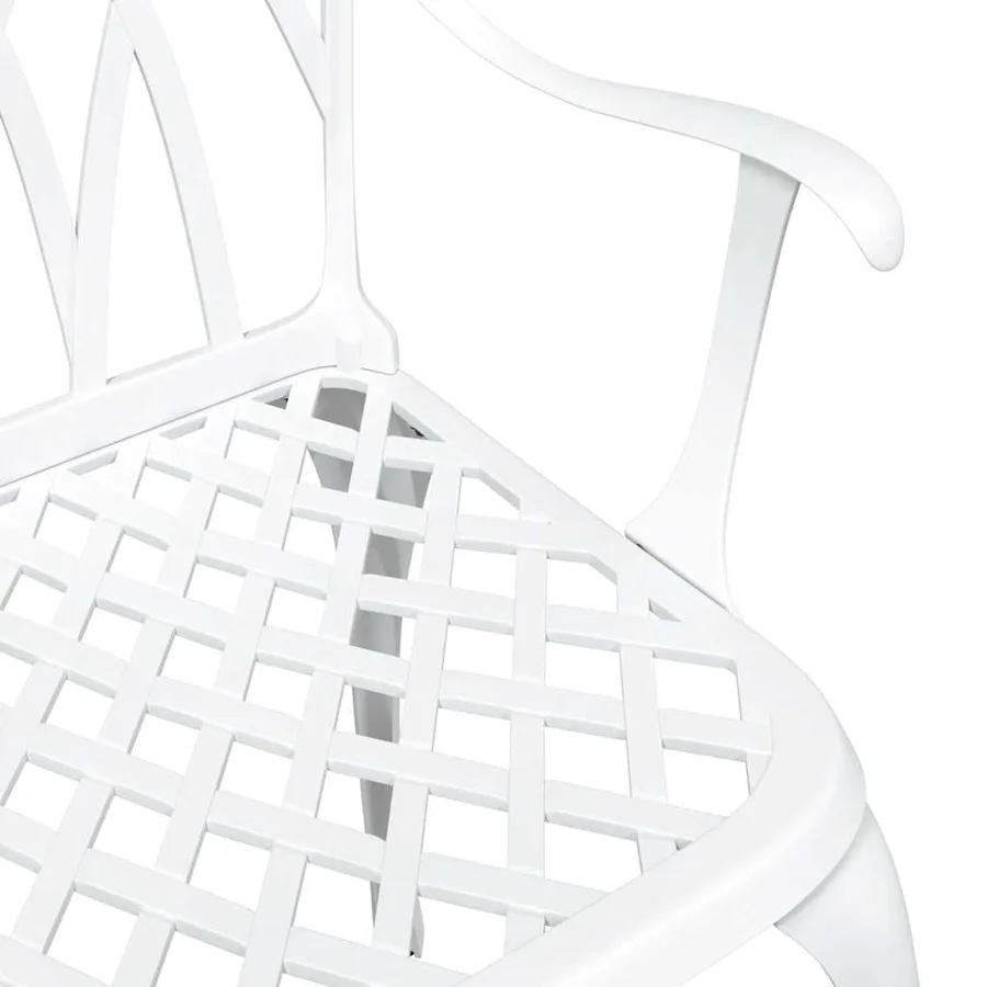 Ensemble de tables de jardin 3 pcs Blanc Aluminium coulé - 11