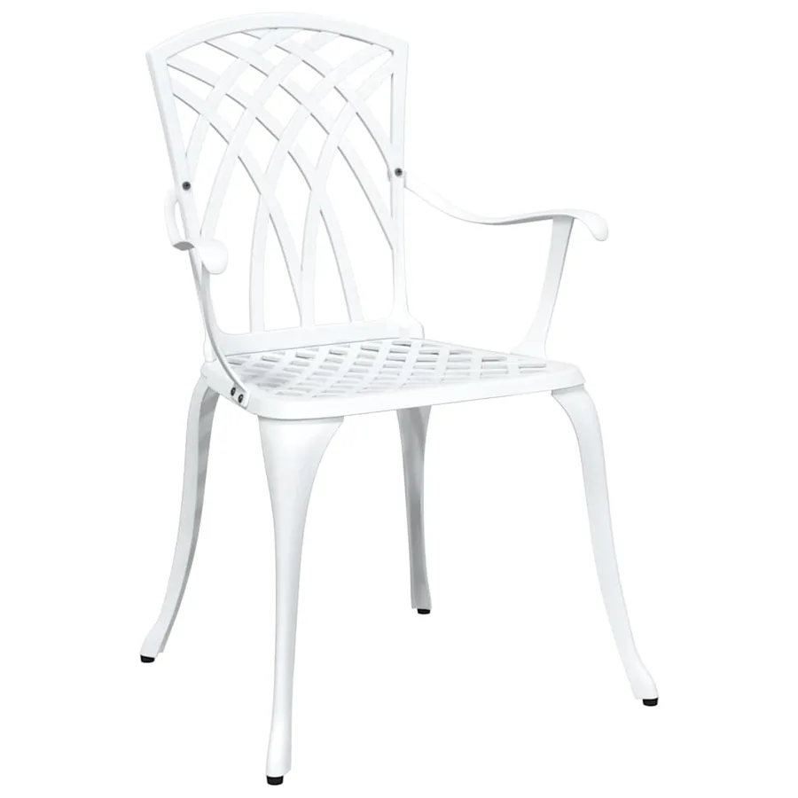 Ensemble de tables de jardin 3 pcs Blanc Aluminium coulé - 4