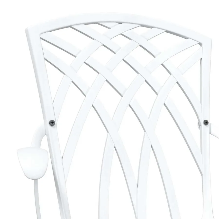 Ensemble de tables de jardin 3 pcs Blanc Aluminium coulé - 8