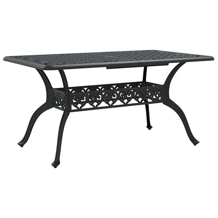 Ensemble de salle à manger pour jardin 7 pcs Noir Aluminium - 5
