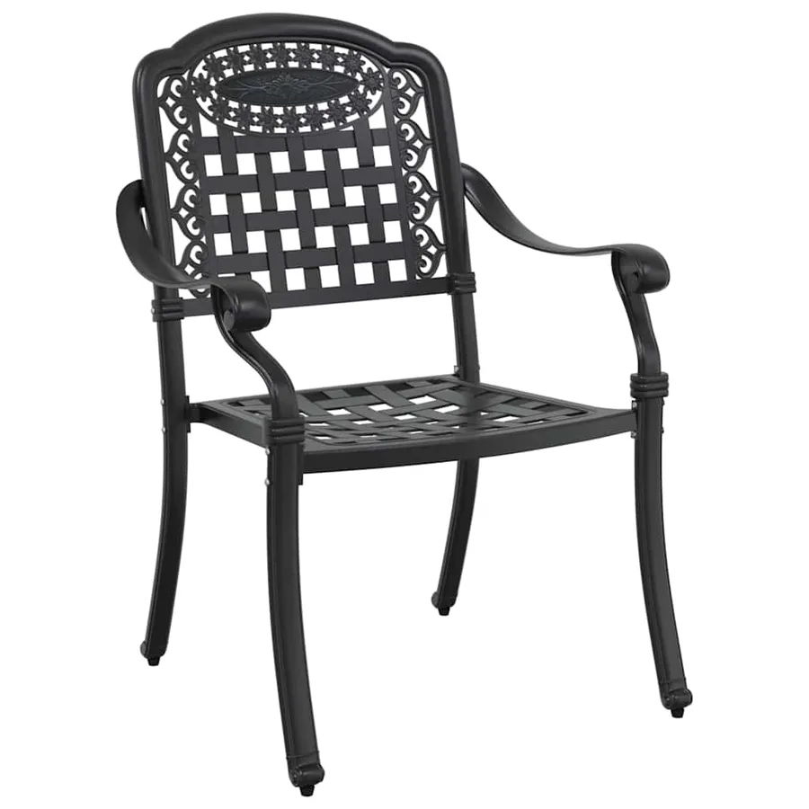 Ensemble de salle à manger pour jardin 7 pcs Noir Aluminium - 6