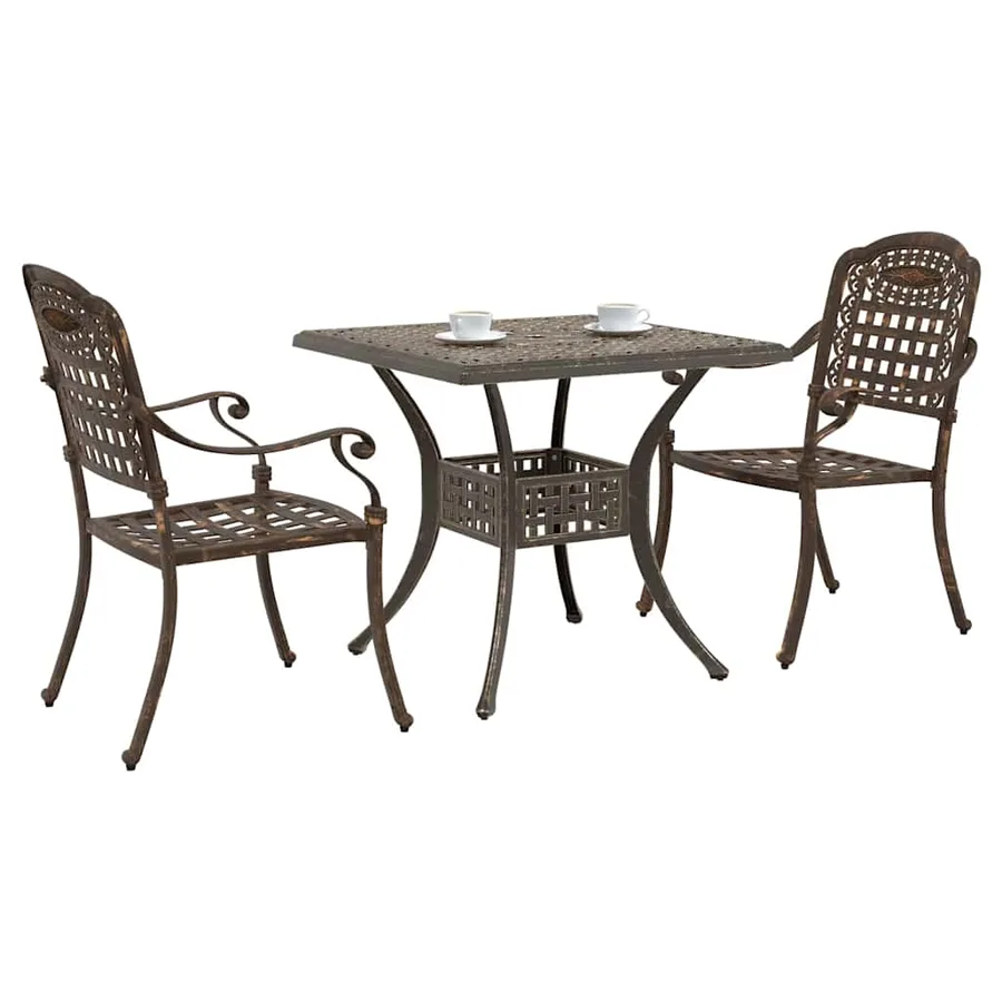 Ensemble de tables de jardin 3 pcs Bronze Aluminium coulé - 3