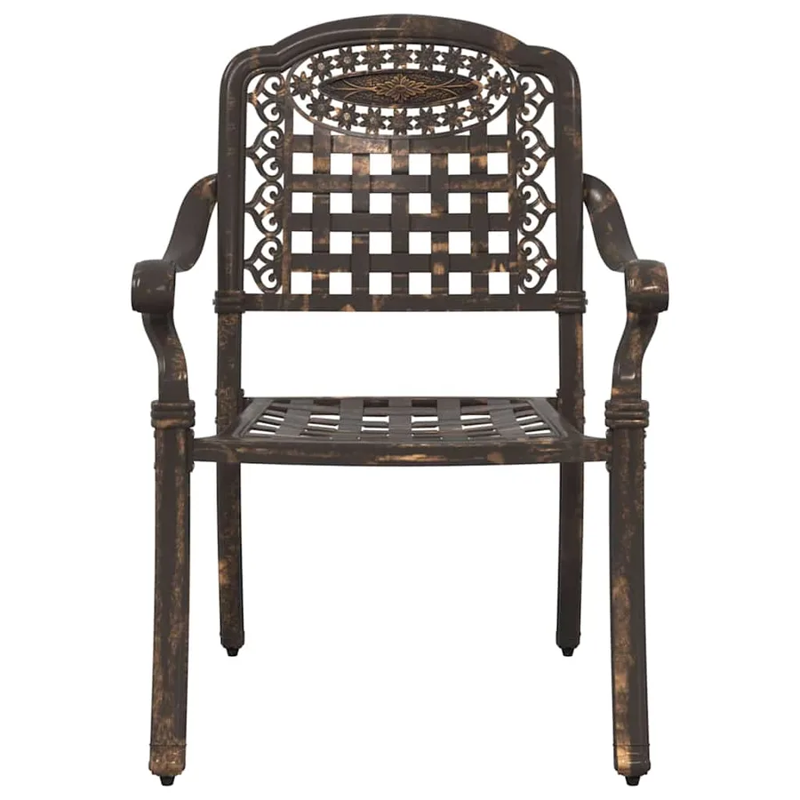 Ensemble de tables de jardin 3 pcs Bronze Aluminium coulé - 7