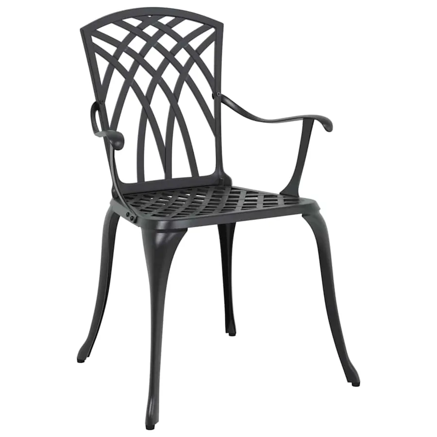 Ensemble de salle à manger pour jardin 5 pcs Noir Aluminium - 5