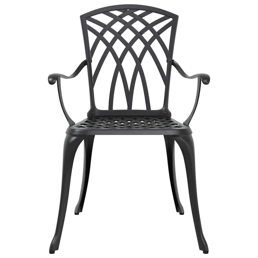 Ensemble de salle à manger pour jardin 5 pcs Noir Aluminium - 9