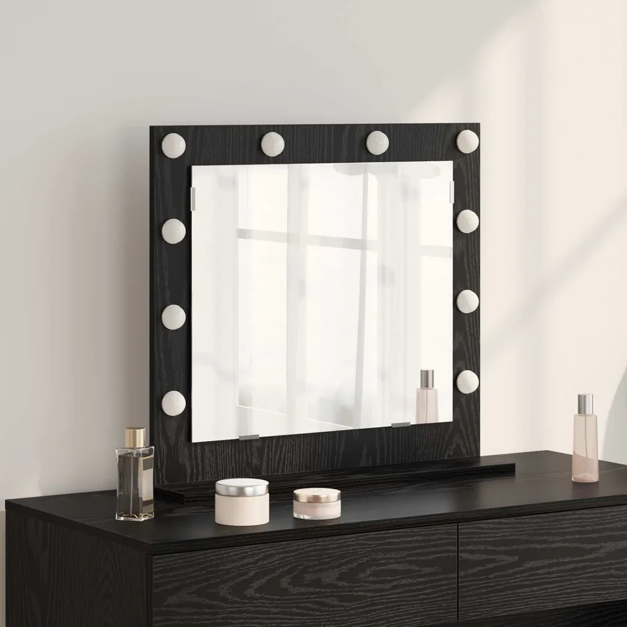Miroir de vanité Rectangulaire Chêne noir 60 x 55 x 18 cm