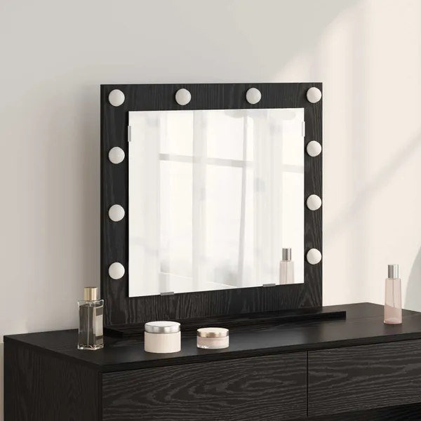 Miroir de vanité Rectangulaire Chêne noir 60 x 55 x 18 cm