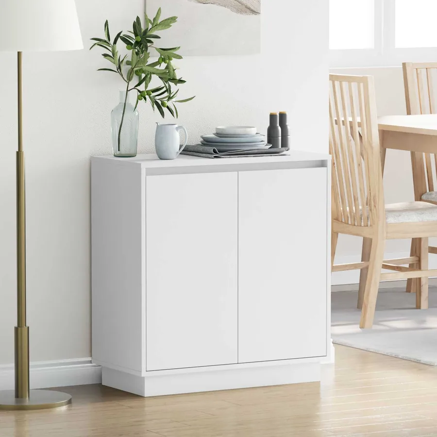 Buffet LED pour Blanc 71 x 34,5 x 75 cm Bois d'ingénierie