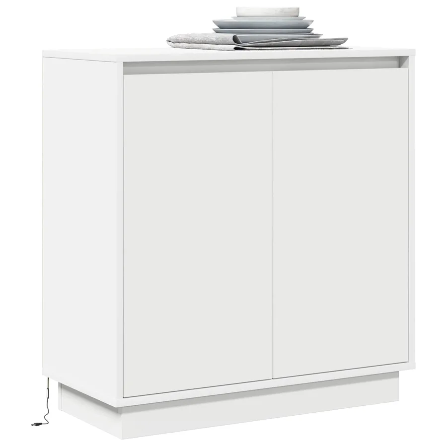 Buffet LED pour Blanc 71 x 34,5 x 75 cm Bois d'ingénierie - 3
