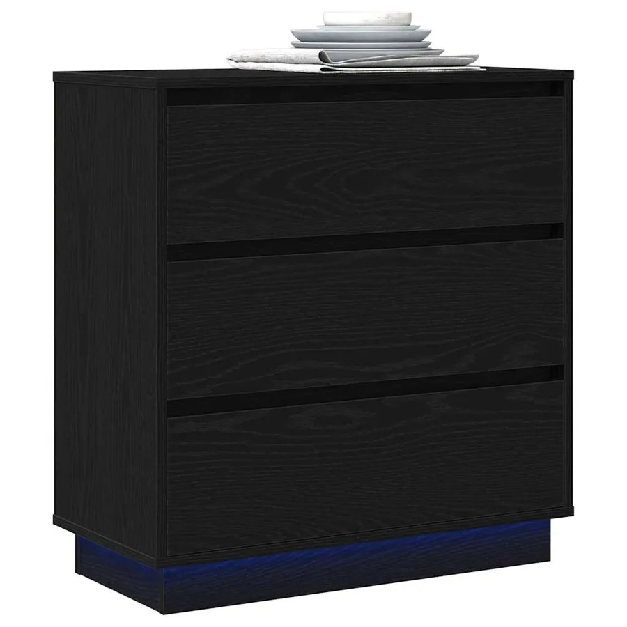 Cabinet de chevet avec tiroir Chêne noir 71 x 34,5 x 75 cm - 3