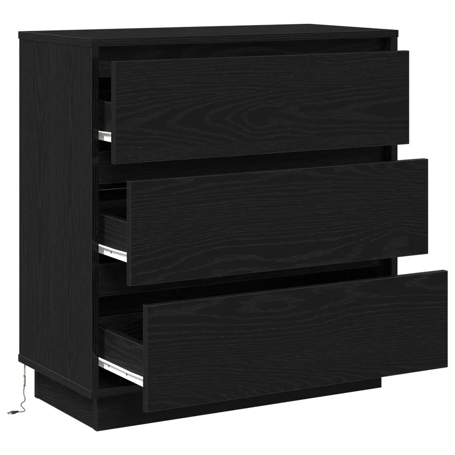 Cabinet de chevet avec tiroir Chêne noir 71 x 34,5 x 75 cm - 6