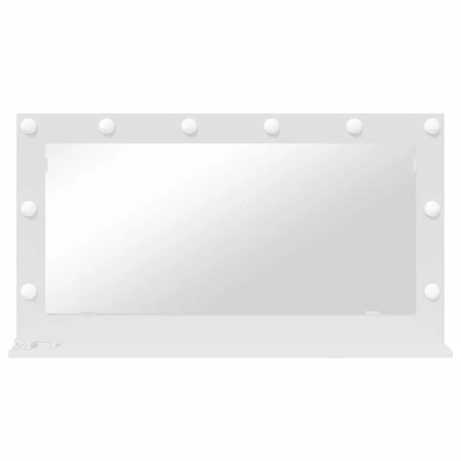Miroir de vanité Blanc 100 x 55 x 18 cm Verre et bois composite - 4