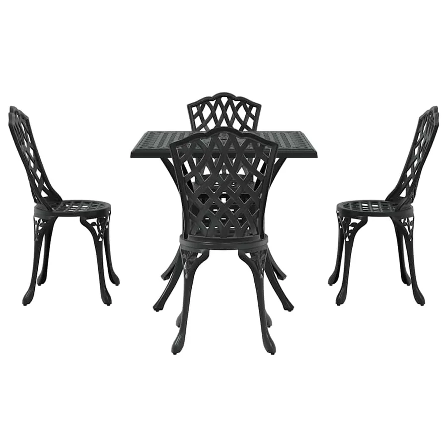 Ensemble de tables de jardin 5 pcs Noir Aluminium coulé - 7