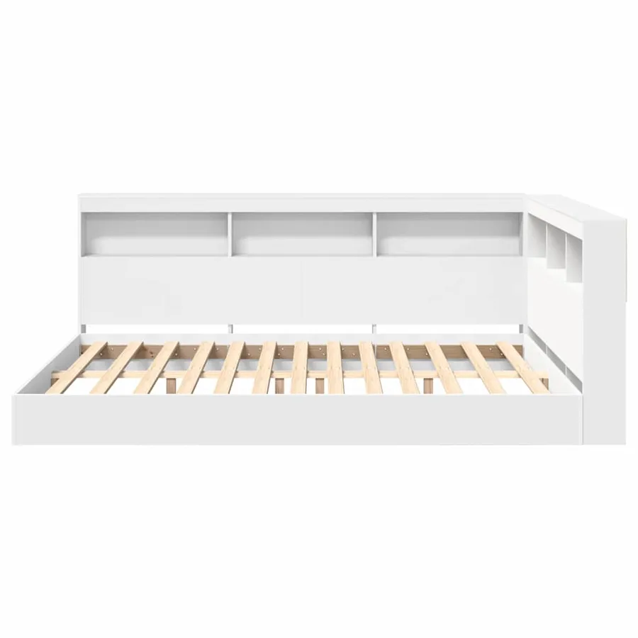 Lit Bibliothèque Blanc 135 x 190 cm Bois d'ingénierie - 7