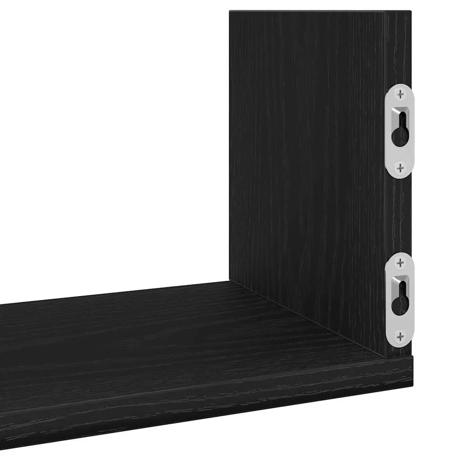 Étagères murales 3 pcs Chêne noir 80x18x18 cm Bois d'ingénierie - 9