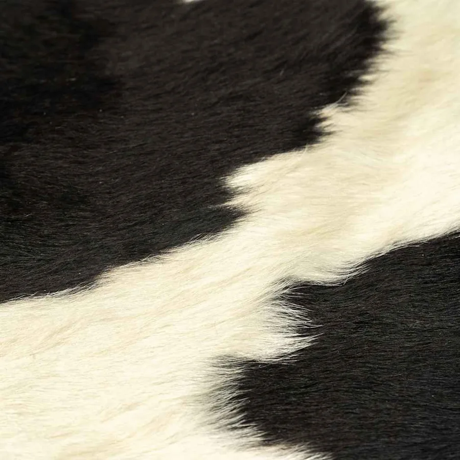 Tapis en peau de vache véritable noir et blanc 180x220 cm - 3