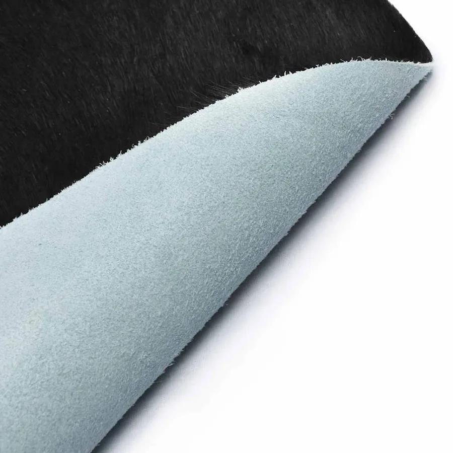 Tapis en peau de vache véritable noir et blanc 180x220 cm - 4