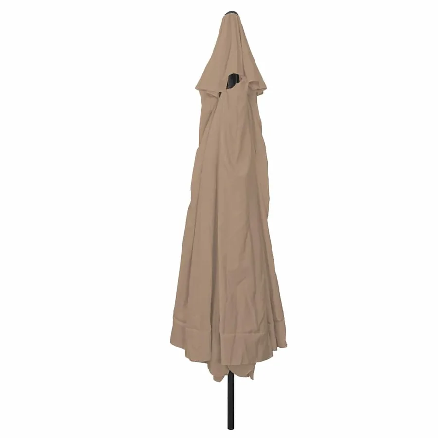 Parasol de jardin Taupe 394 x 394 x 248 cm Polyester et Acier - 2