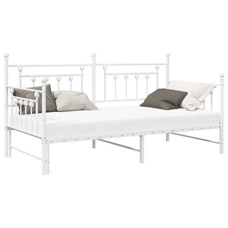 Cadre de lit de jour Blanc 107 x 203 cm Acier - 2