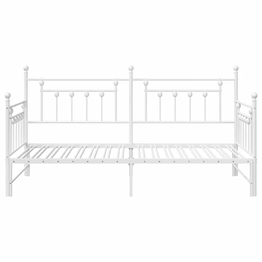 Cadre de lit de jour Blanc 107 x 203 cm Acier - 5