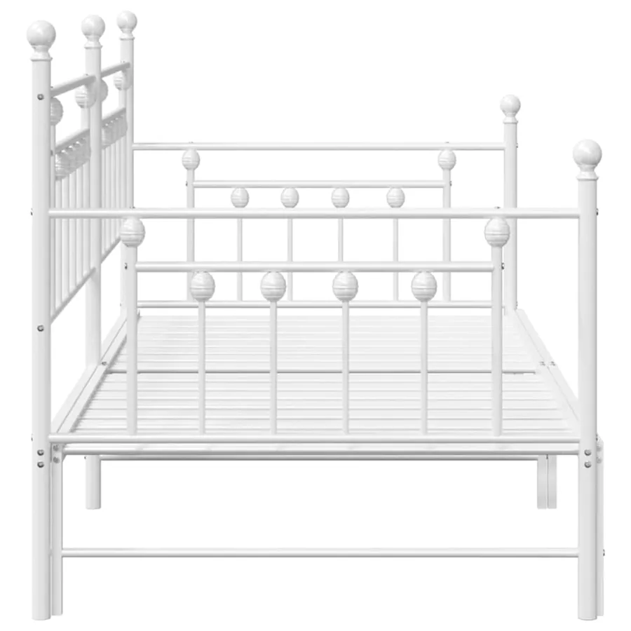 Cadre de lit de jour Blanc 107 x 203 cm Acier - 6